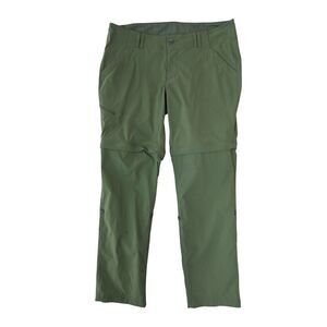Marmot Pants Women Sz 12 Convertible Zip Roll Up Hiking Outdoors Stretch Green